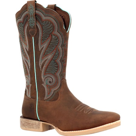 Durango Women's Western Boot, 7 M, Leather, 12 in H, Juniper Brown DRD0436
